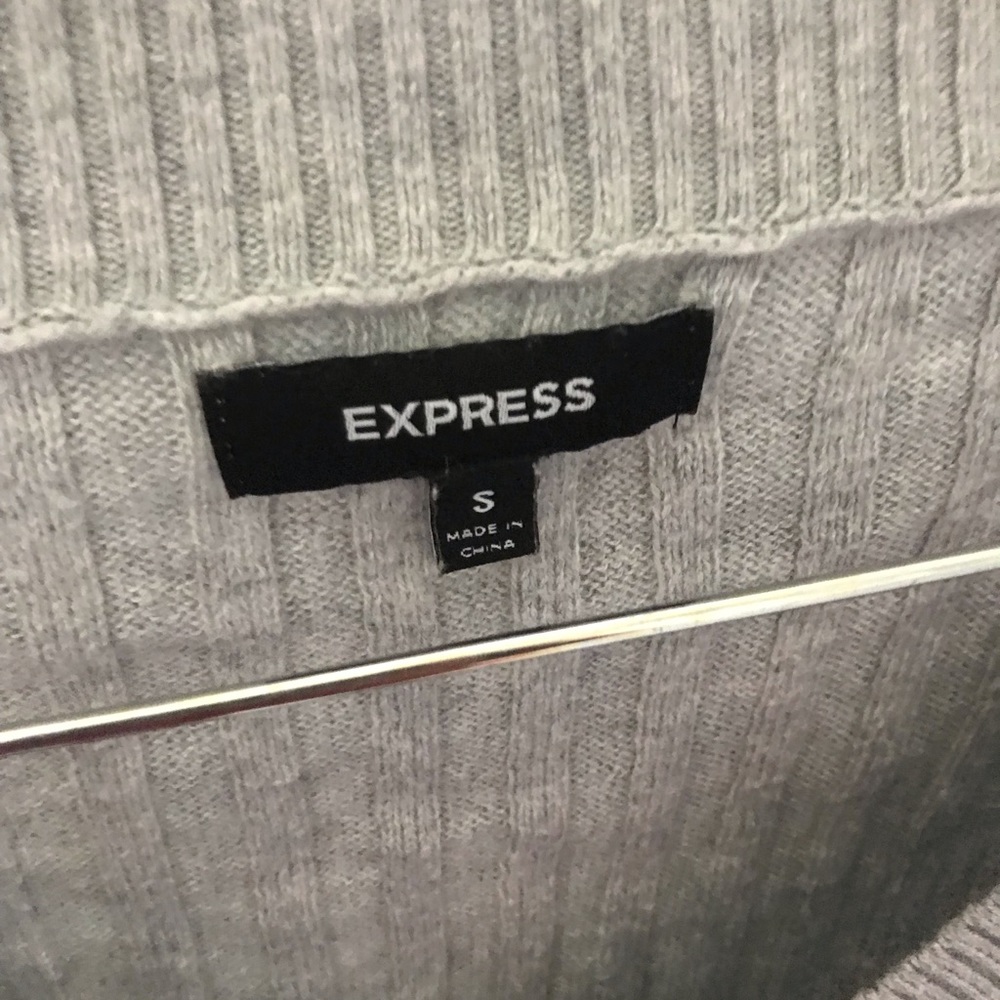 Gray express V-neck sweater